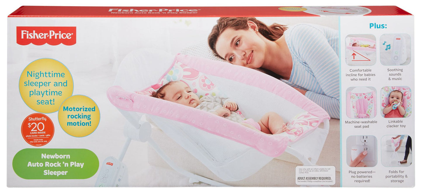 Fisher-Price Newborn Auto Rock 'n Play Sleeper, Floral Confetti