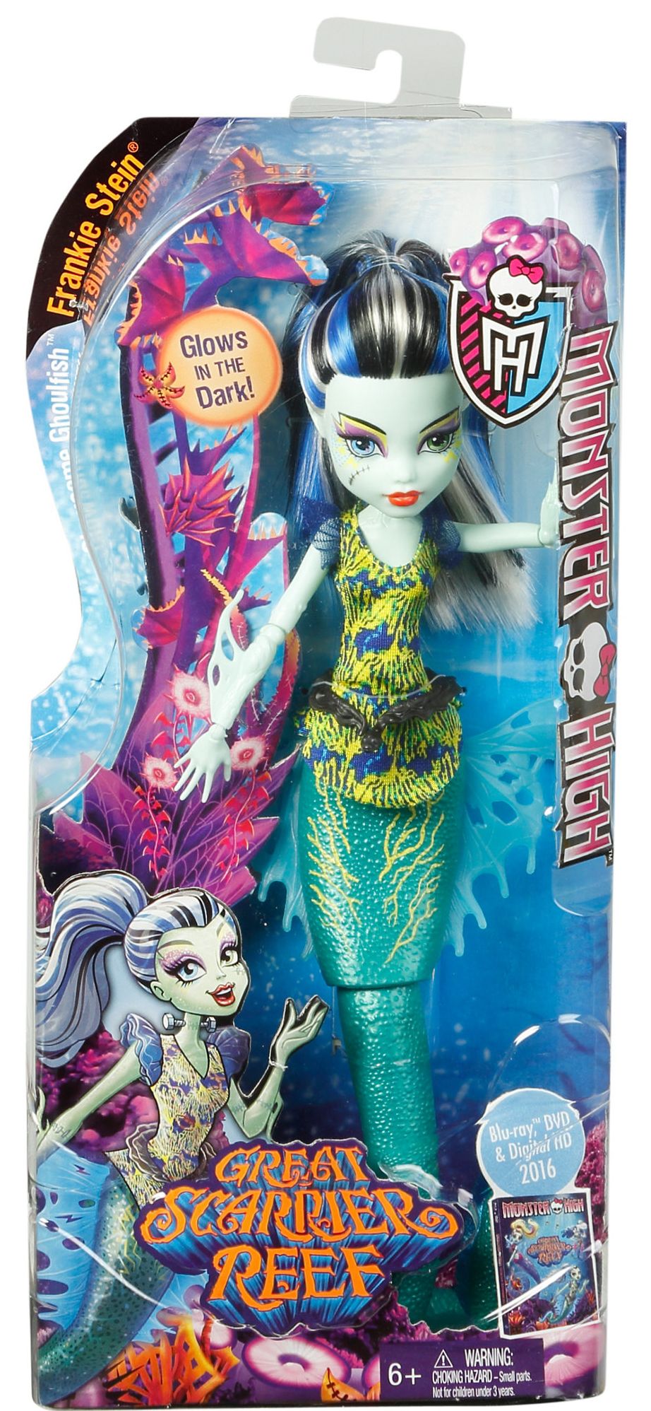 Monster High Great Scarrier Reef Glowsome Ghoulfish Frankie Stein Doll