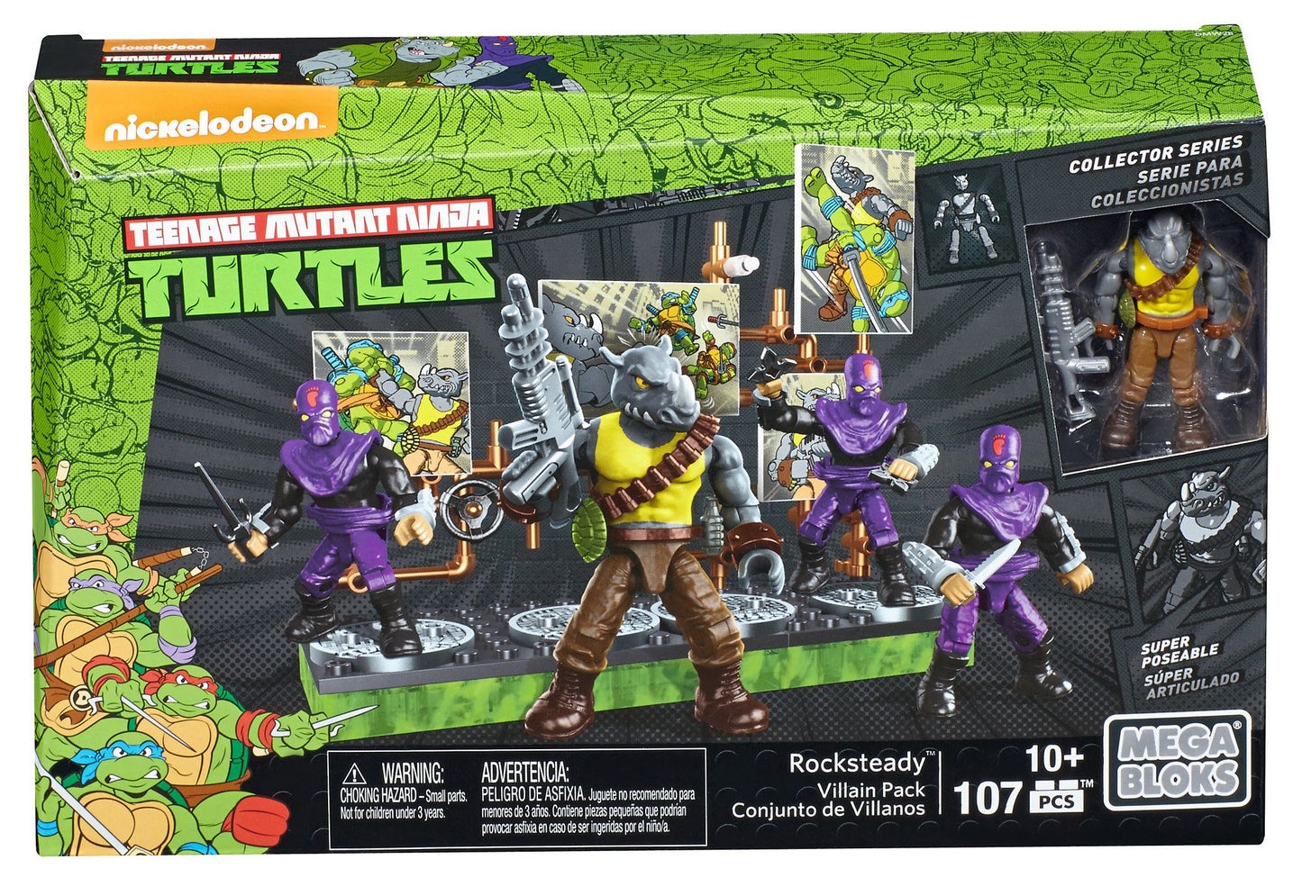Mega Bloks Teenage Mutant Ninja Turtles Collectors Rocksteady Villain Pack