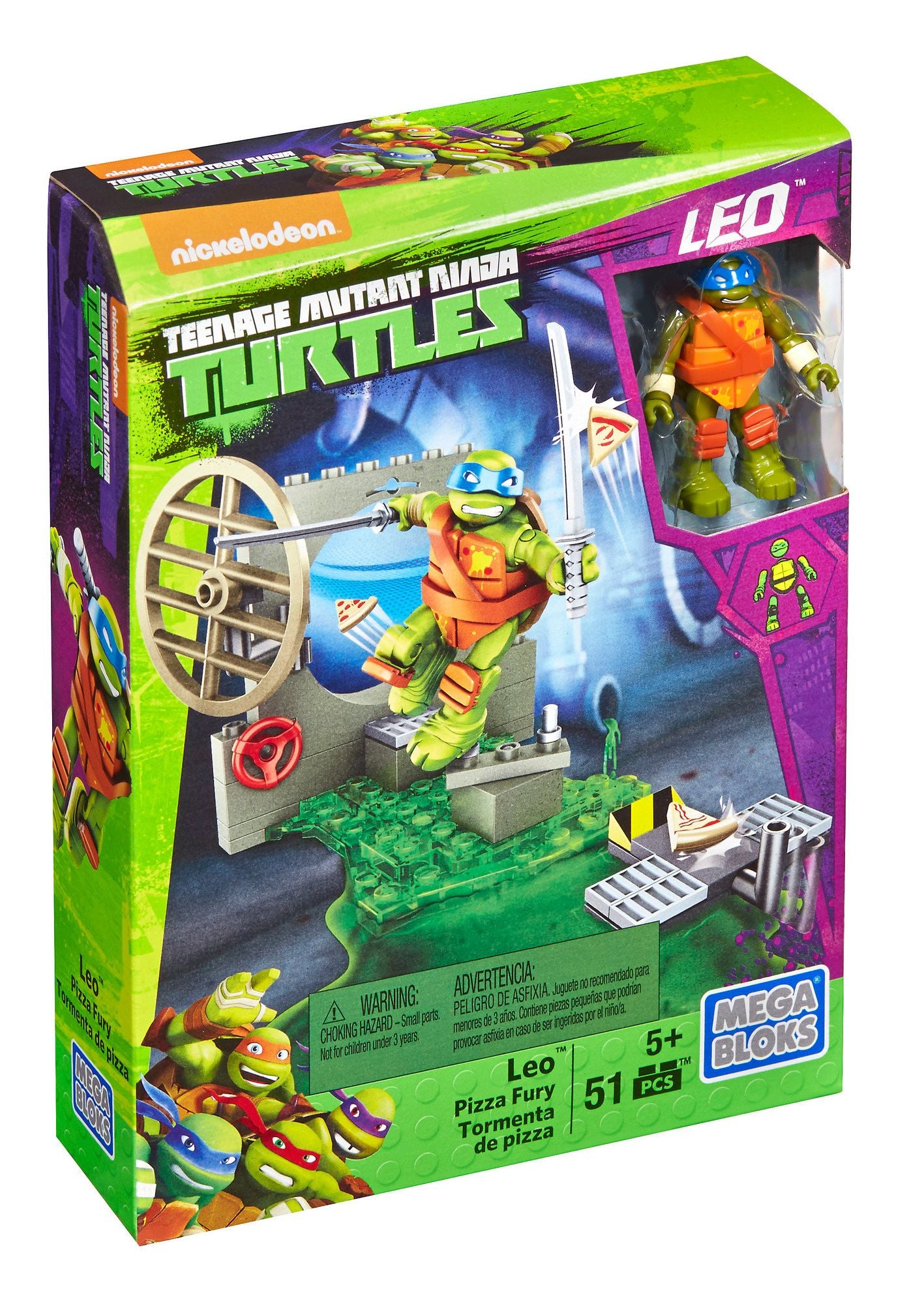 Mega Bloks Teenage Mutant Ninja Turtles Leo Pizza Fury Playset