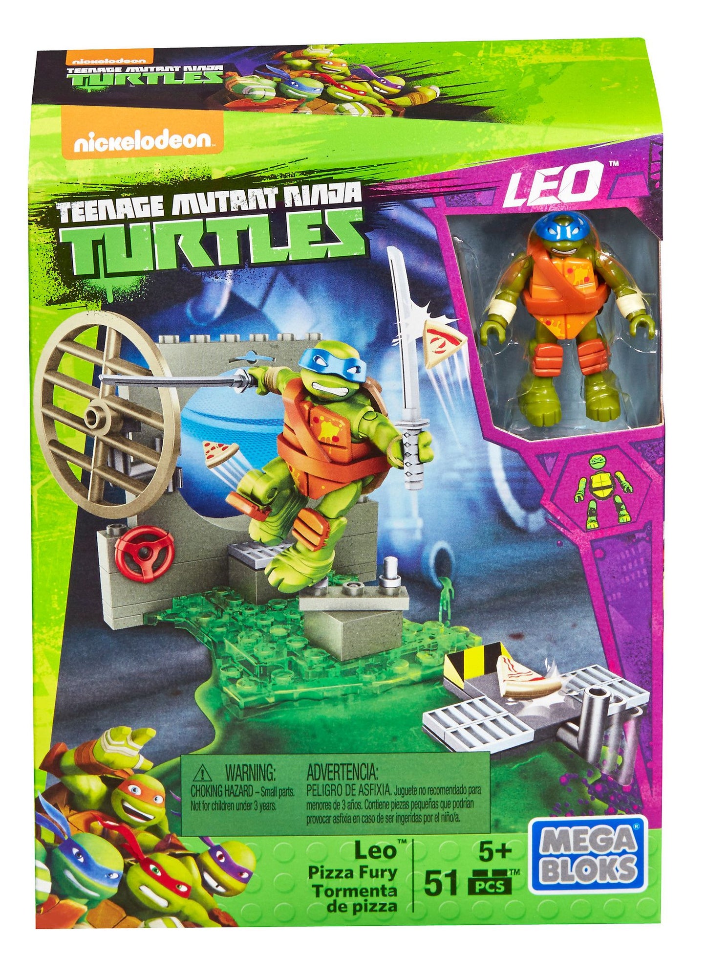 Mega Bloks Teenage Mutant Ninja Turtles Leo Pizza Fury Playset
