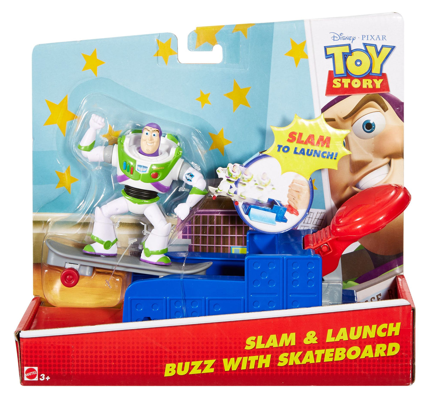 Toy Story 4" Slam 'N Launch Buzz Lightyear with Skateboard Figure