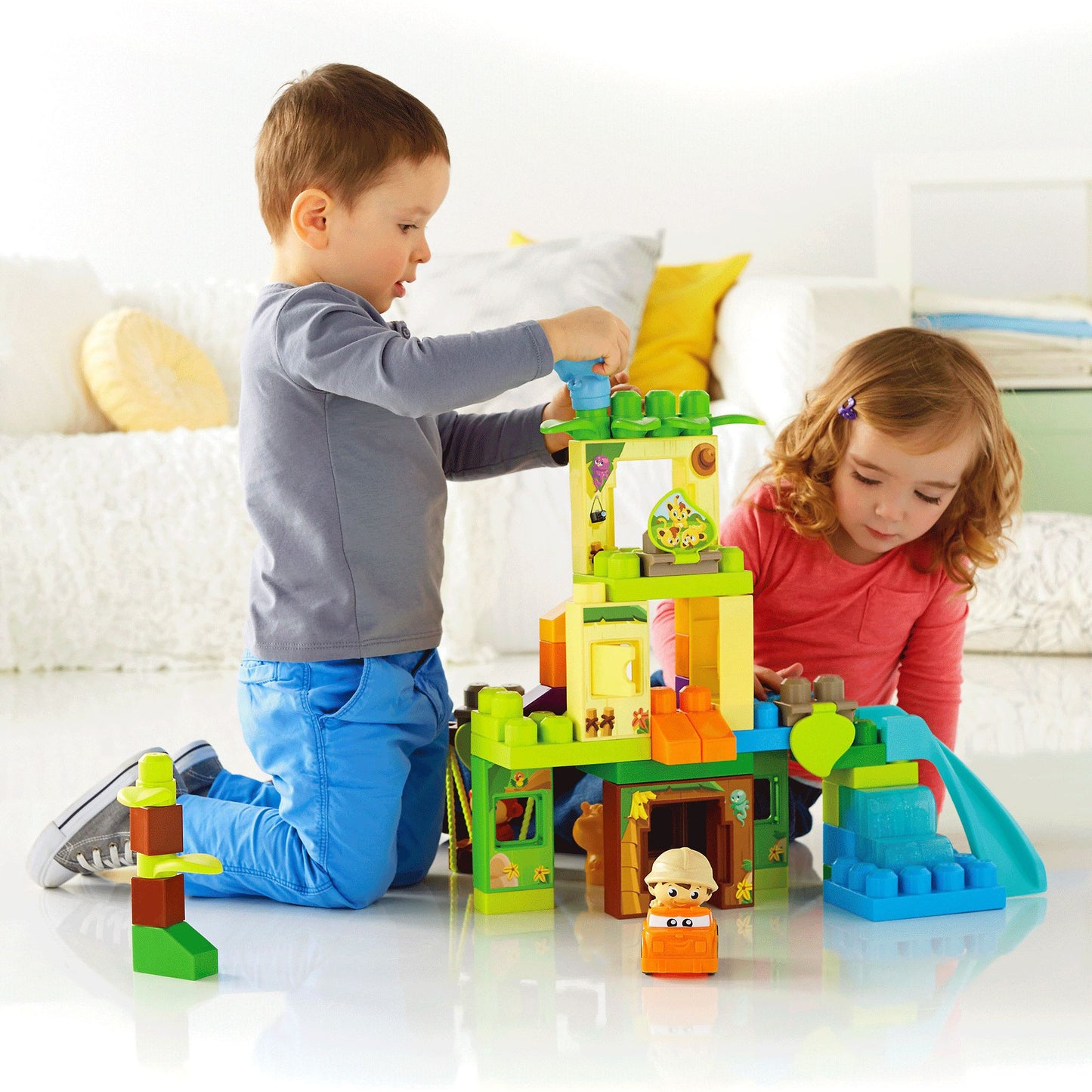 Mega Bloks First Builders Swing & Slide Safari Building Set