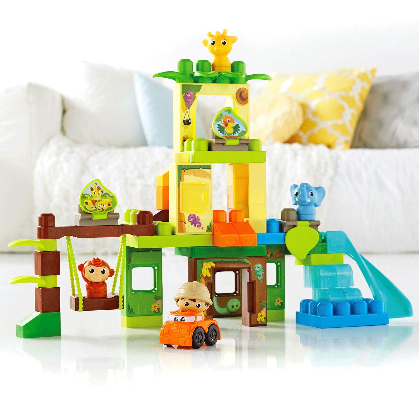Mega Bloks First Builders Swing & Slide Safari Building Set