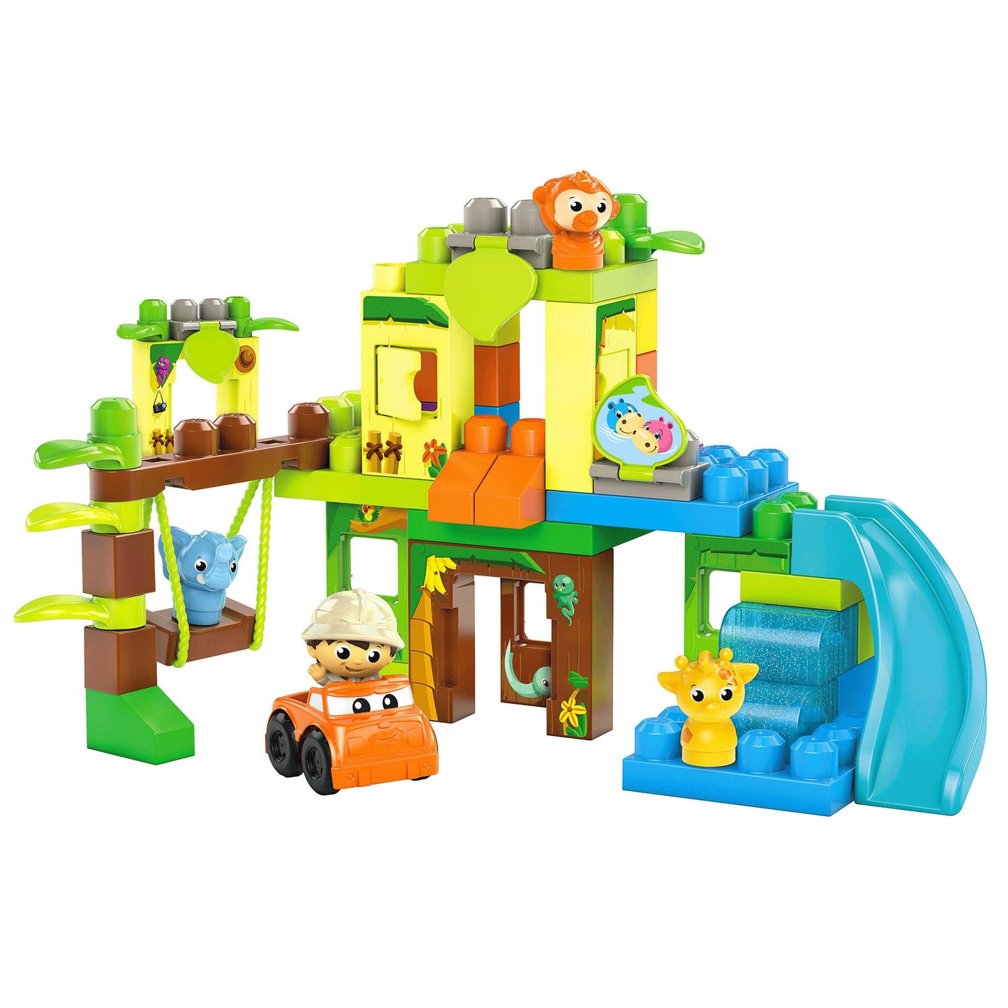 Mega Bloks First Builders Swing & Slide Safari Building Set
