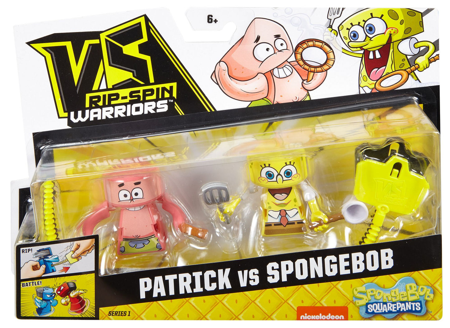 VS Rip-Spin Warriors SpongeBob vs. Patrick Warior Action Figure Playset, 2 Pack