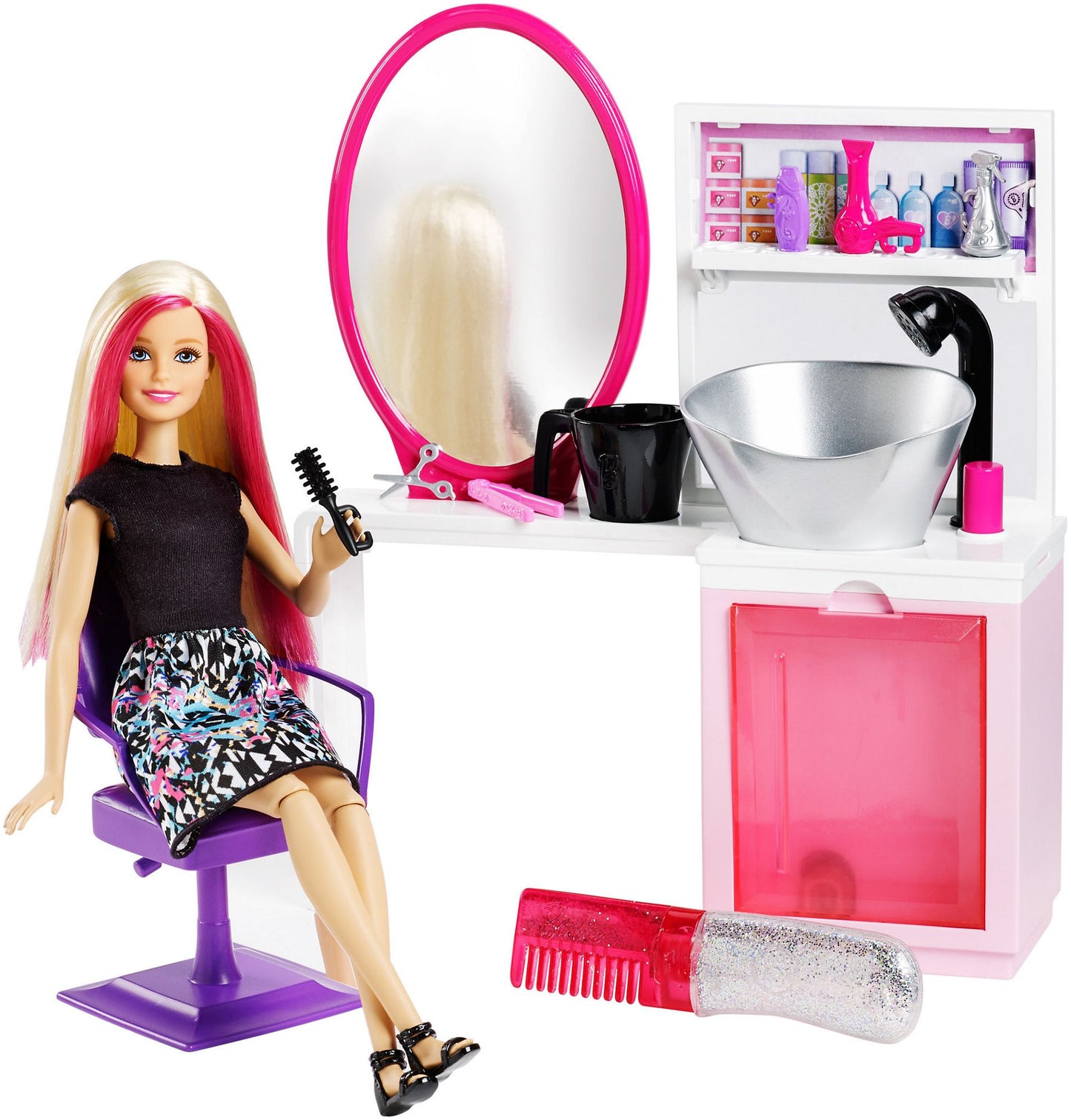 Barbie Sparkle Style Salon & Blonde Doll Playset