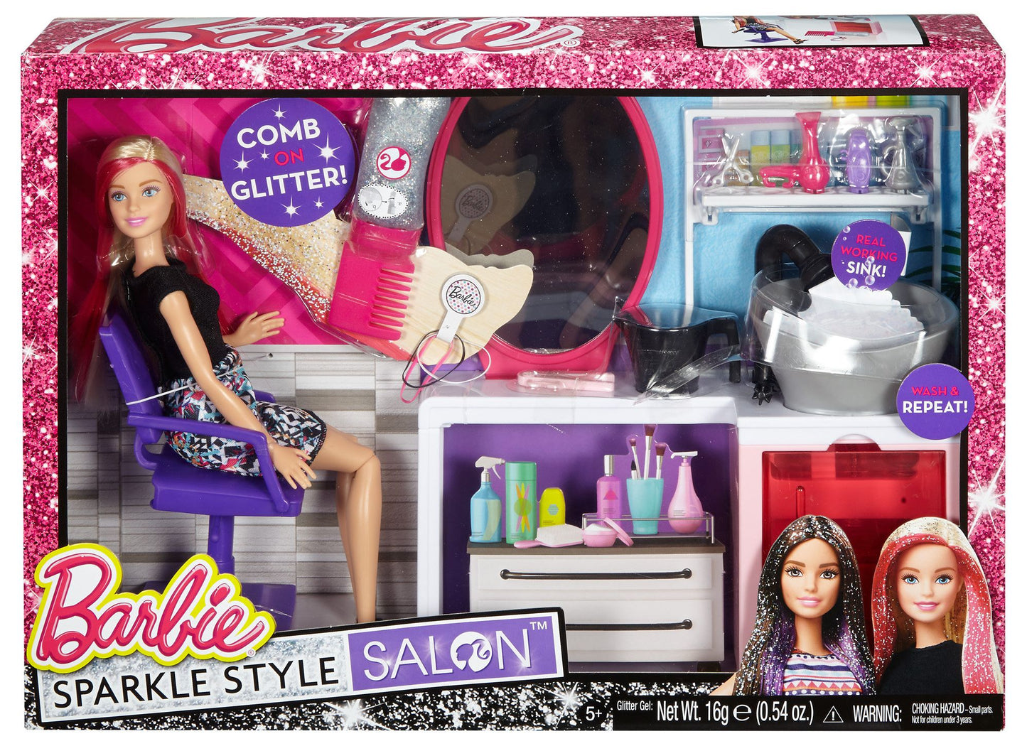 Barbie Sparkle Style Salon & Blonde Doll Playset