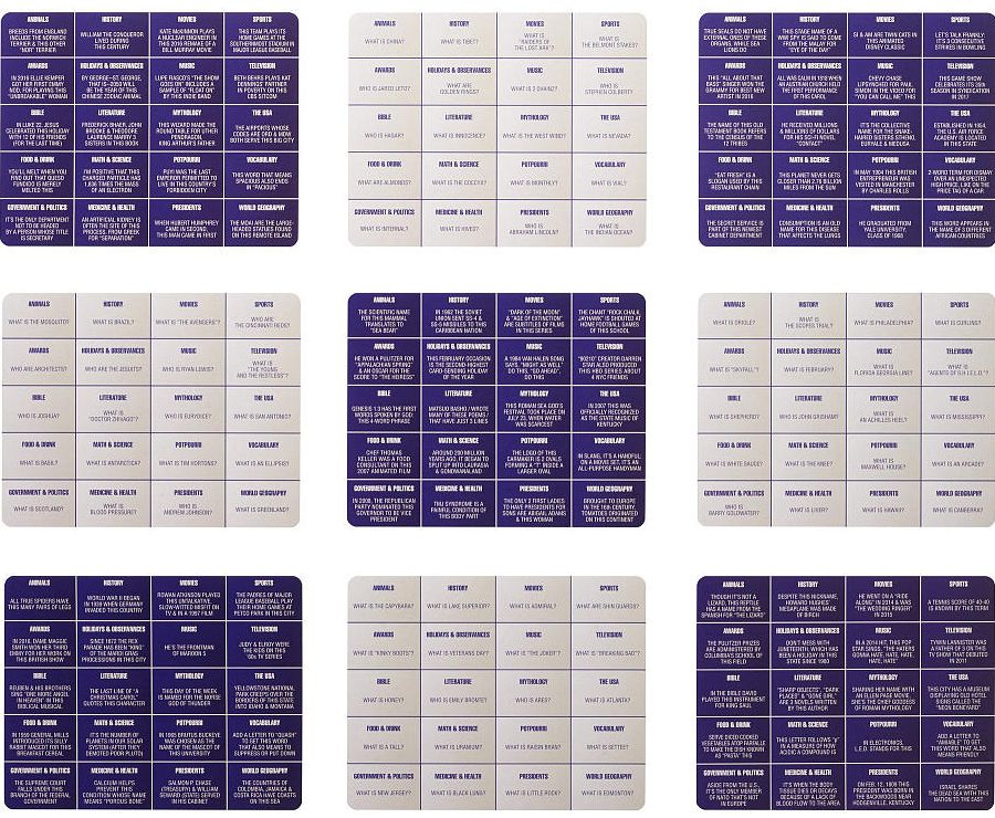 Jeopardy Card Game