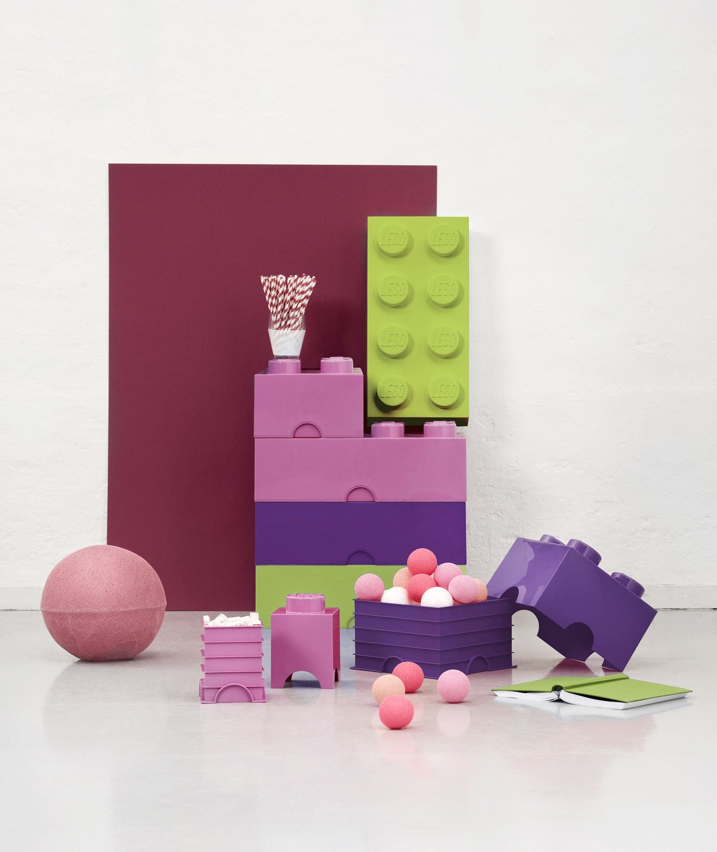 LEGO FRIENDS Storage Brick 4, Bright Purple/ Medium Pink