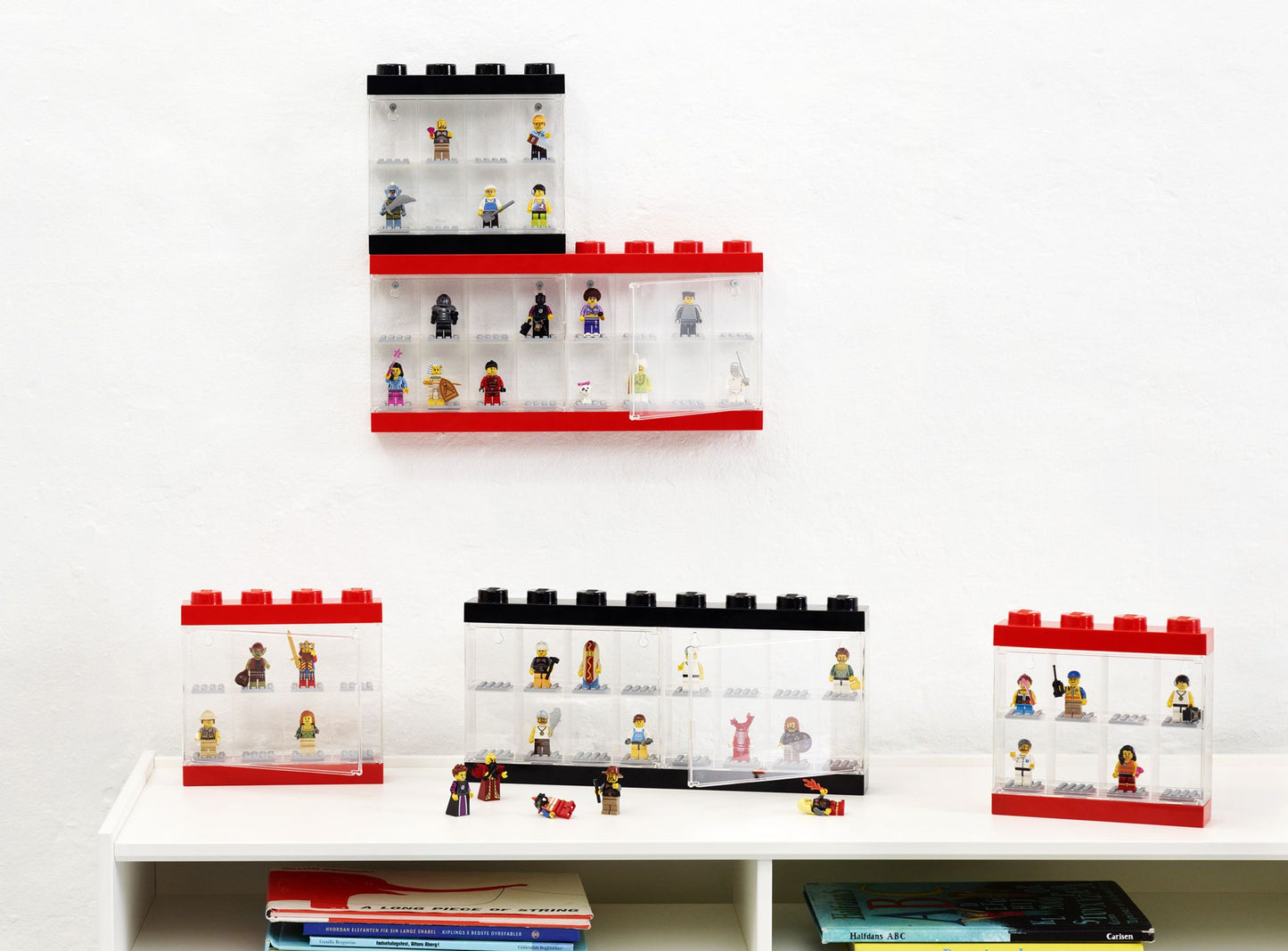 LEGO Minifigure Display Case 8, Bright Red