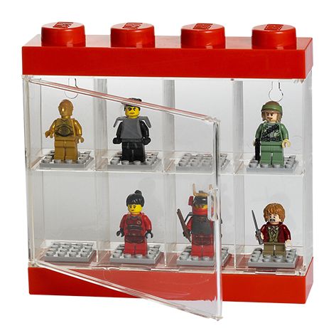 LEGO Minifigure Display Case 8, Bright Red