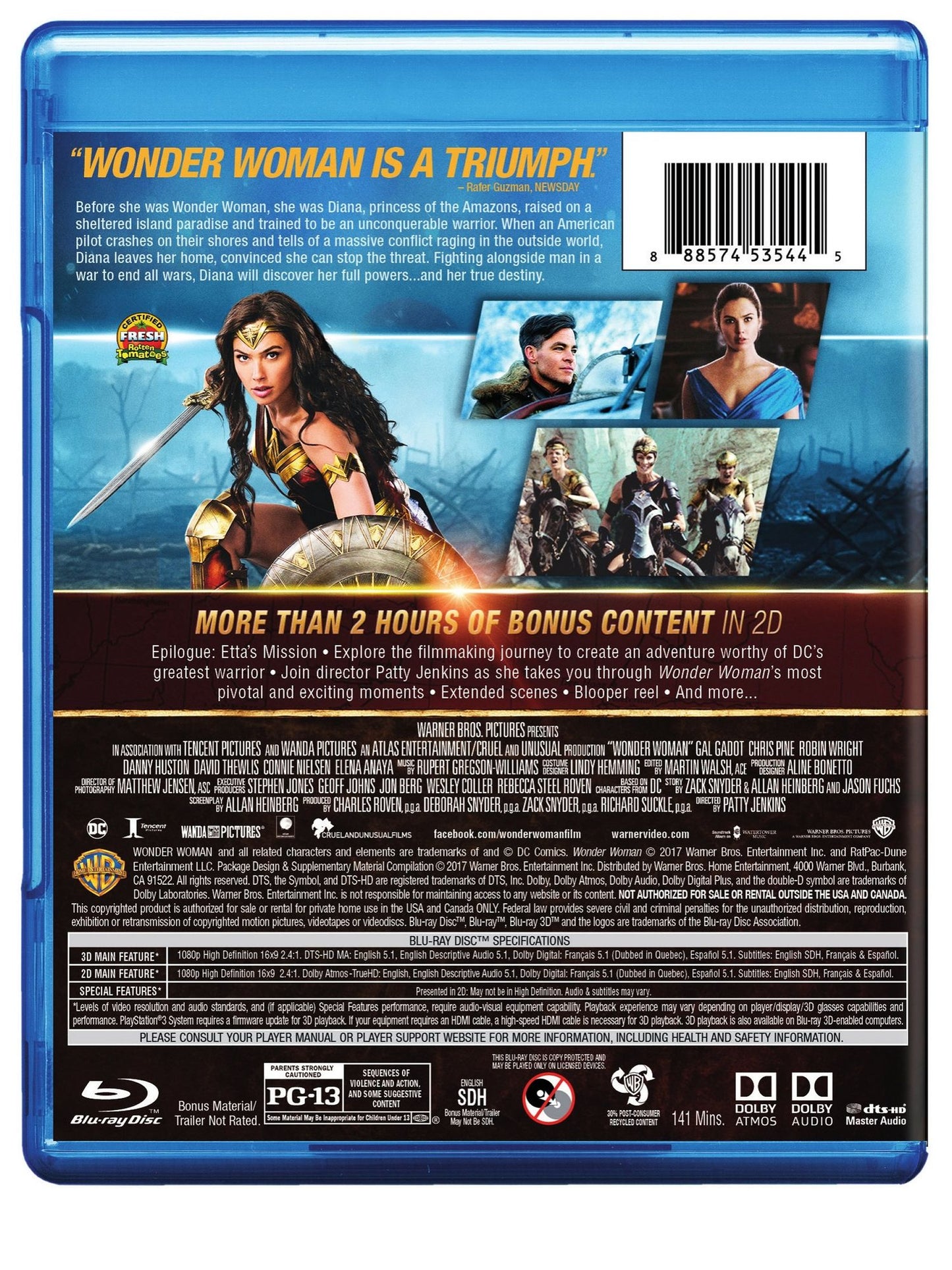 Wonder Woman [3D] [Includes Digital Copy] [Blu-ray]