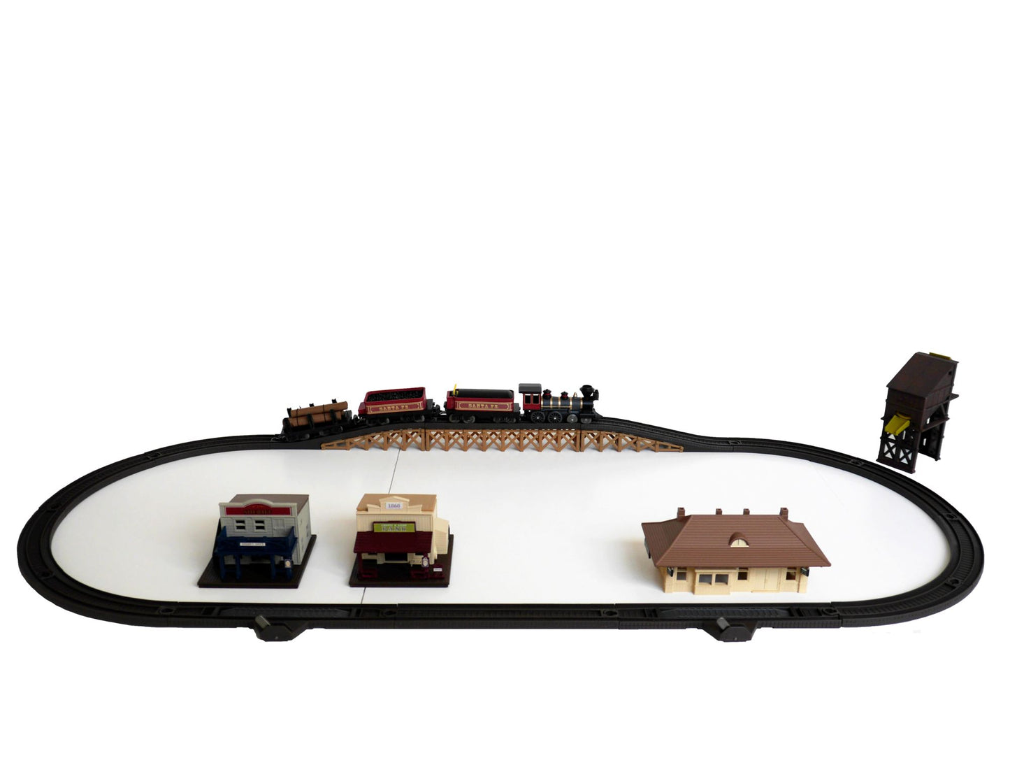 LEC 1880 Santa Fe Steam Locomotive 4-4-0 American Battery Operated Train Set