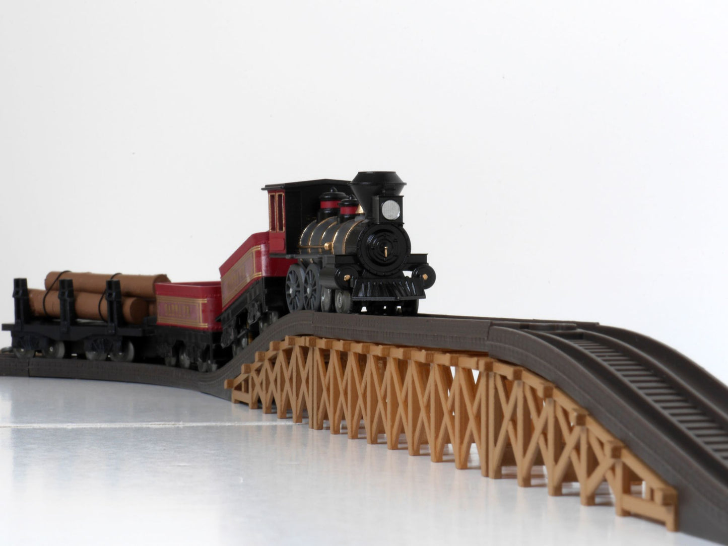 LEC 1880 Santa Fe Steam Locomotive 4-4-0 American Battery Operated Train Set