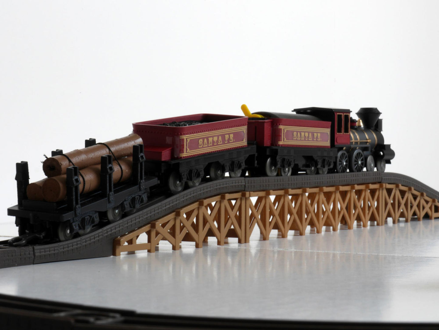 LEC 1880 Santa Fe Steam Locomotive 4-4-0 American Battery Operated Train Set