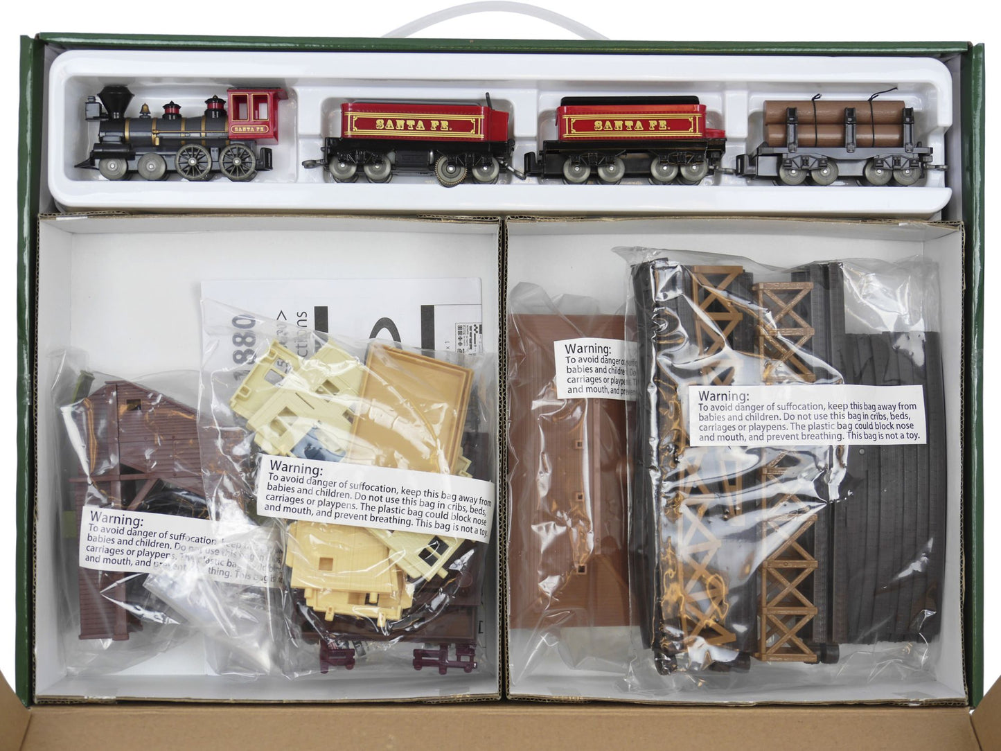 LEC 1880 Santa Fe Steam Locomotive 4-4-0 American Battery Operated Train Set