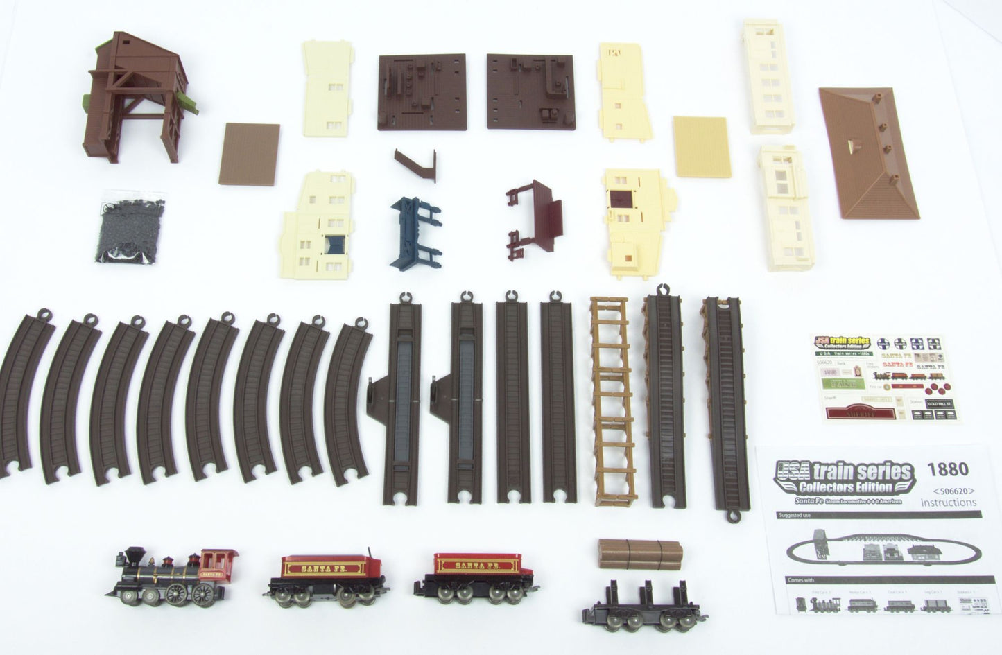 LEC 1880 Santa Fe Steam Locomotive 4-4-0 American Battery Operated Train Set
