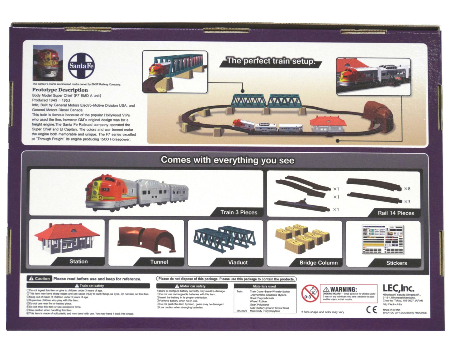 LEC 1950 Santa Fe Super Chief (F7 EMD A unit) Battery Operated Train Set