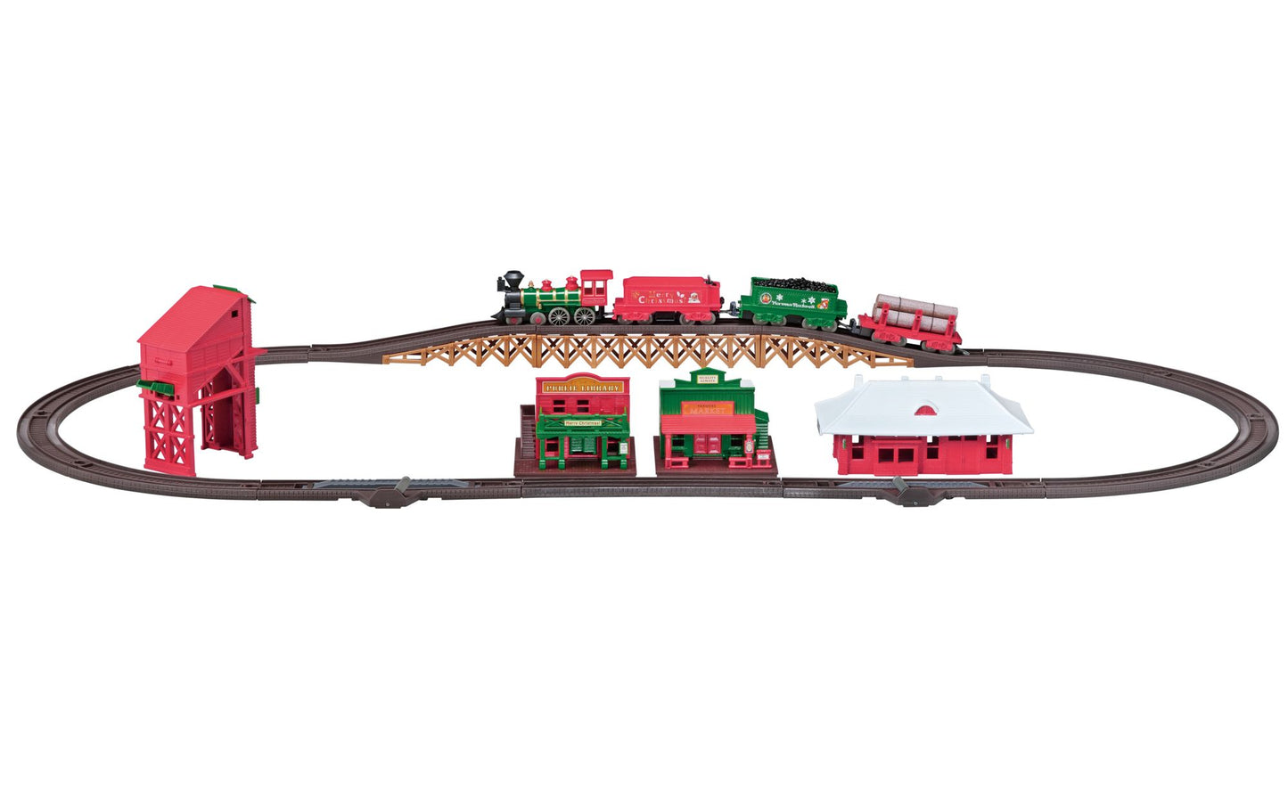 LEC Norman Rockwell Christmas Steam Locomotive American 4-4-0 Battery Operated Train Set