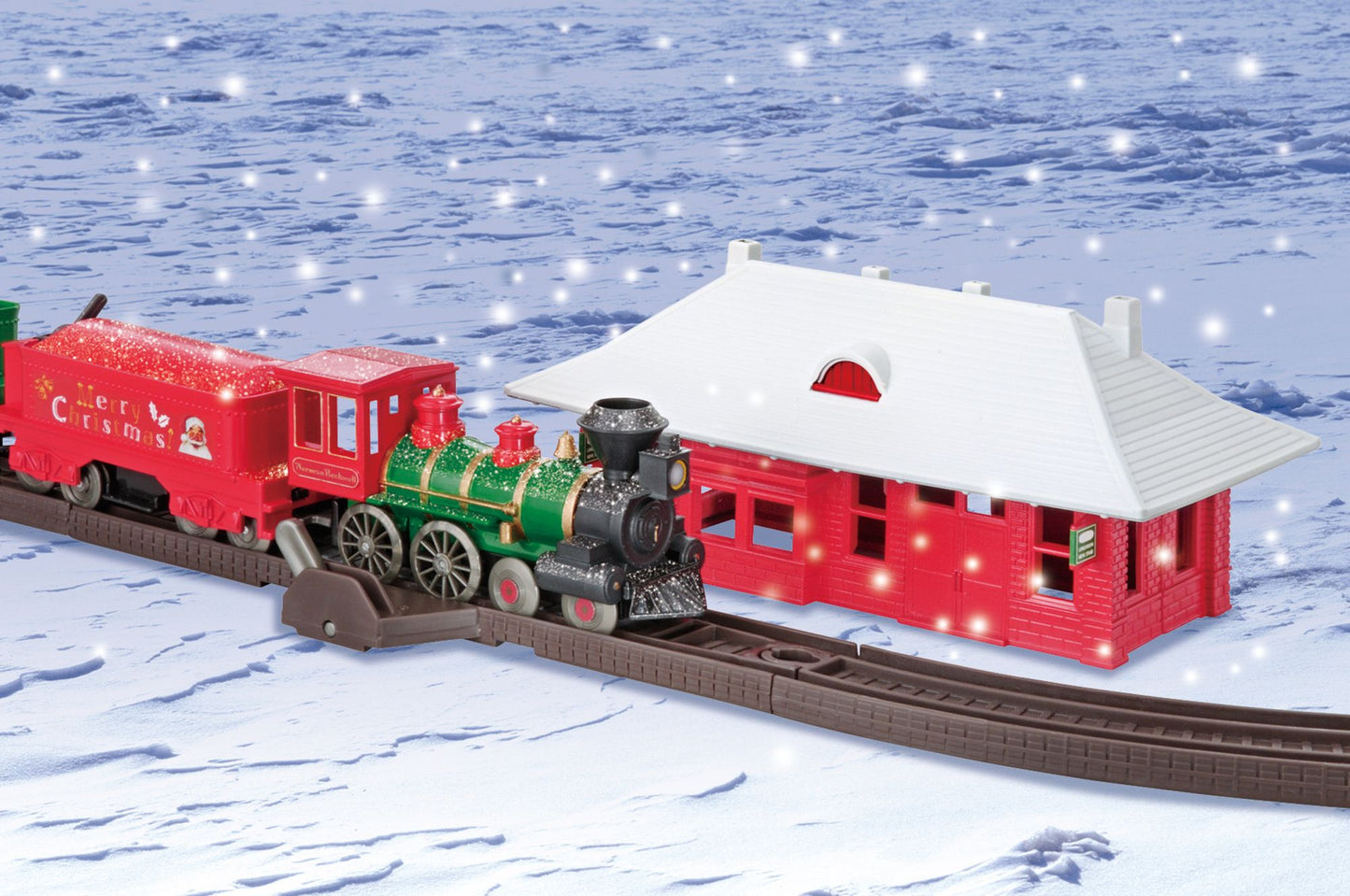 LEC Norman Rockwell Christmas Steam Locomotive American 4-4-0 Battery Operated Train Set
