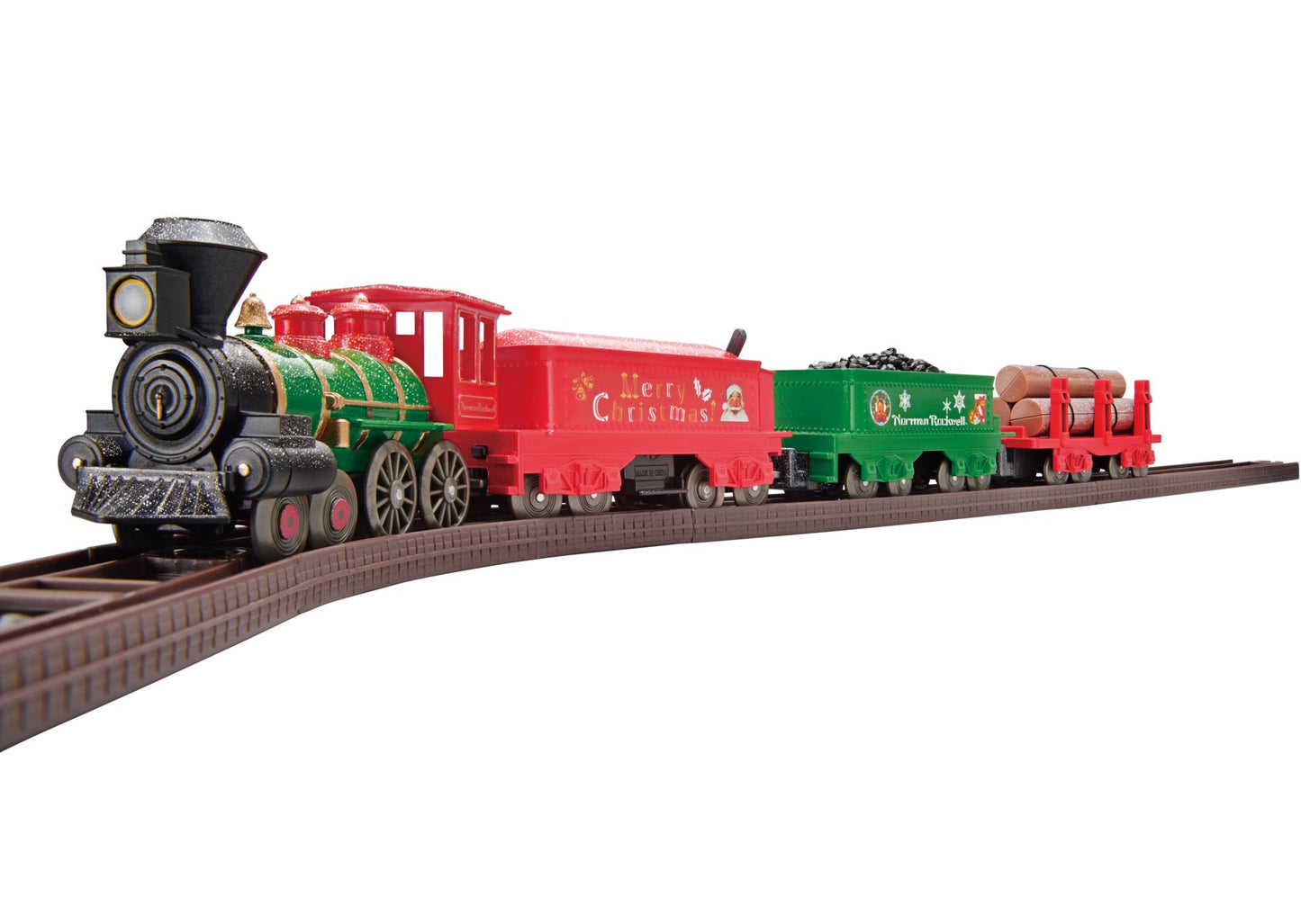 LEC Norman Rockwell Christmas Steam Locomotive American 4-4-0 Battery Operated Train Set