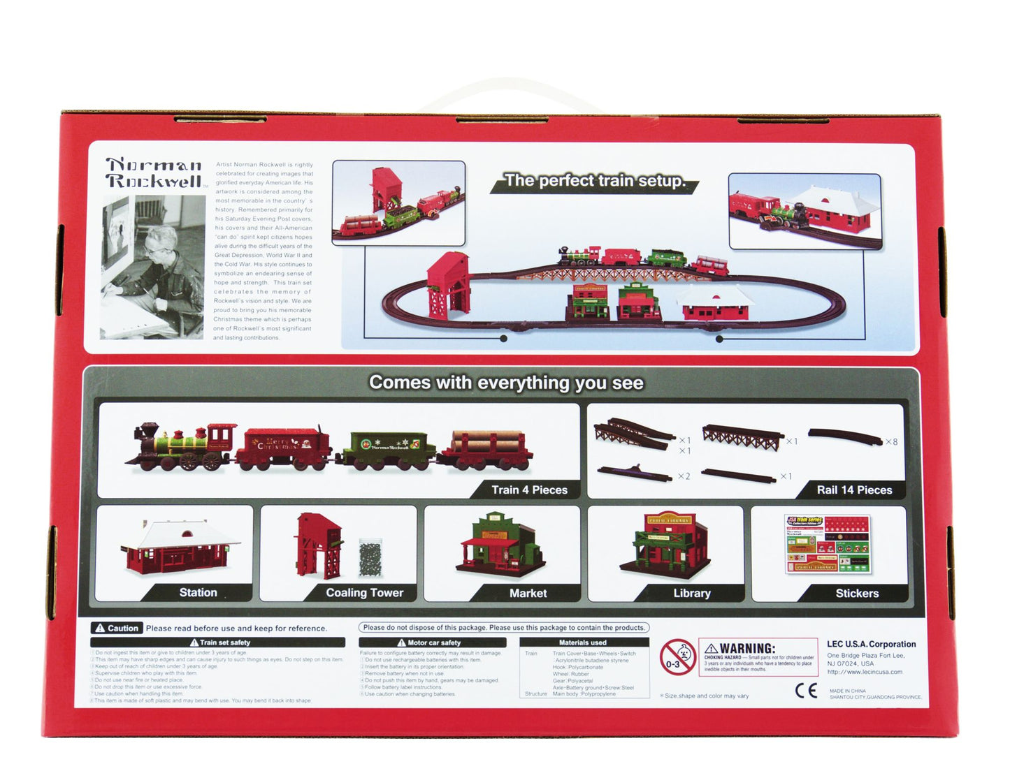 LEC Norman Rockwell Christmas Steam Locomotive American 4-4-0 Battery Operated Train Set