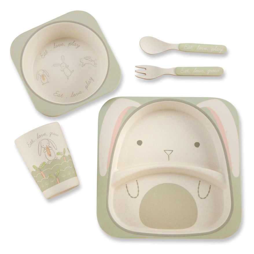 Natural Baby Bamboo Bunny 5-Piece Feeding Set