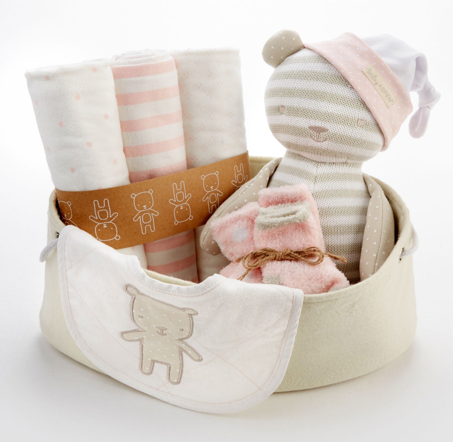 Pink Baby Basket Gift