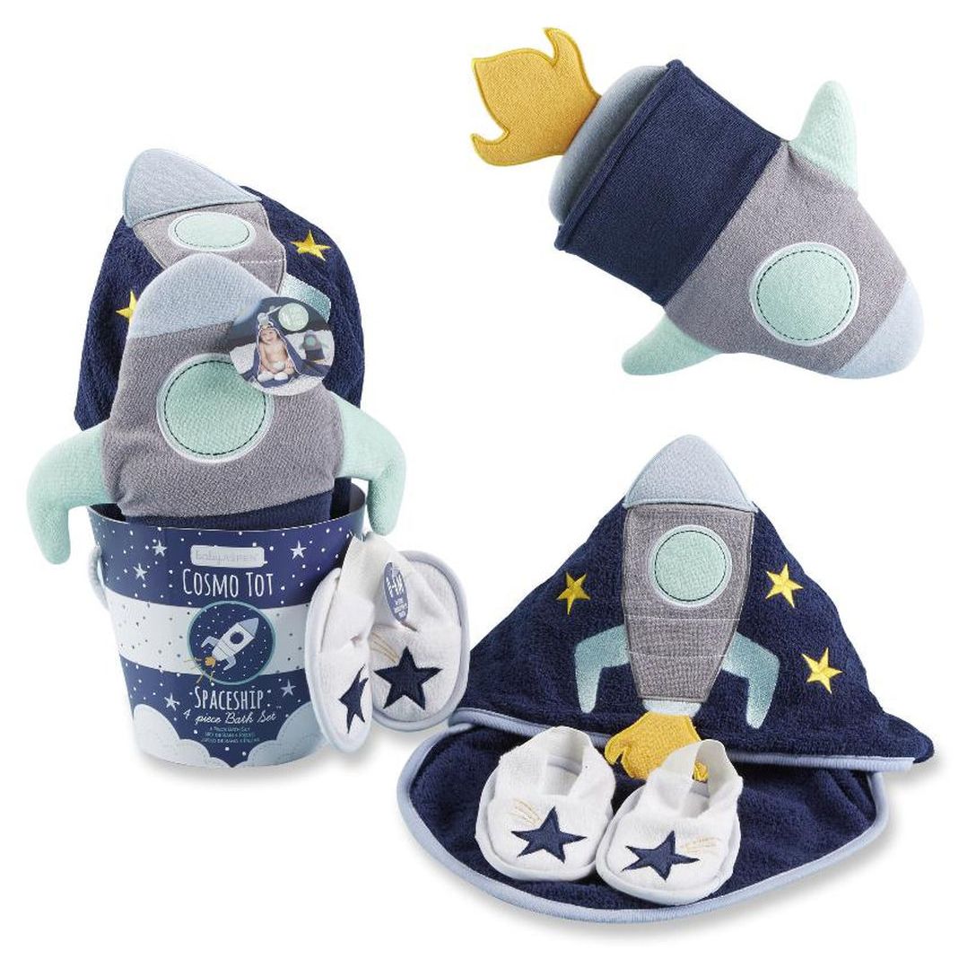 Cosmo Tot Spaceship 4-Piece Bathtime Gift Set