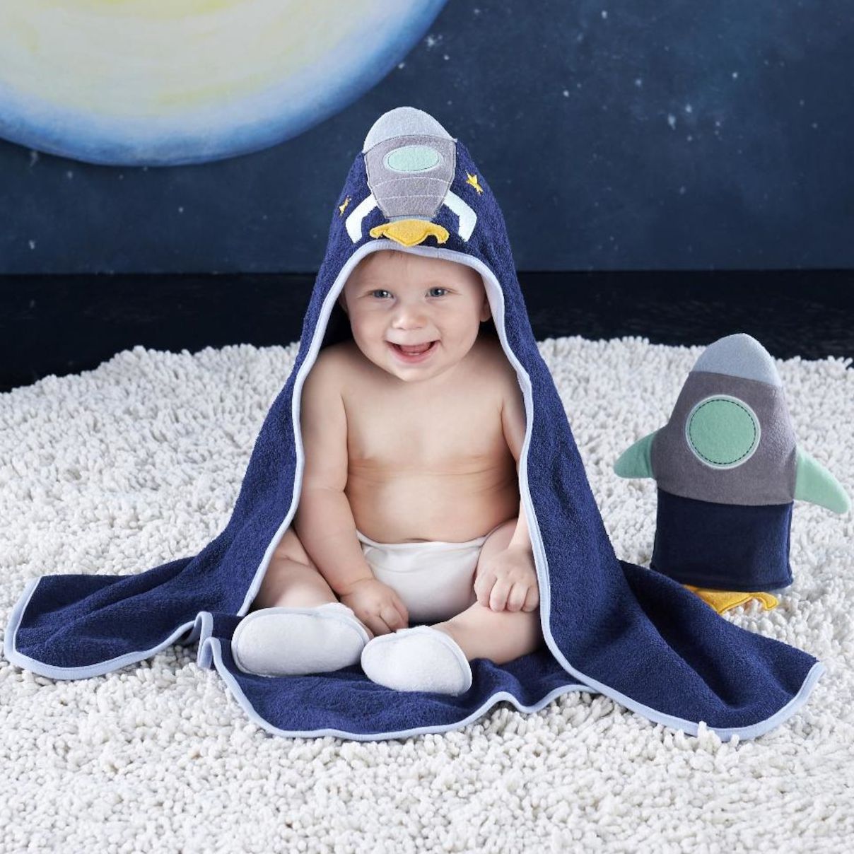 Cosmo Tot Spaceship 4-Piece Bathtime Gift Set