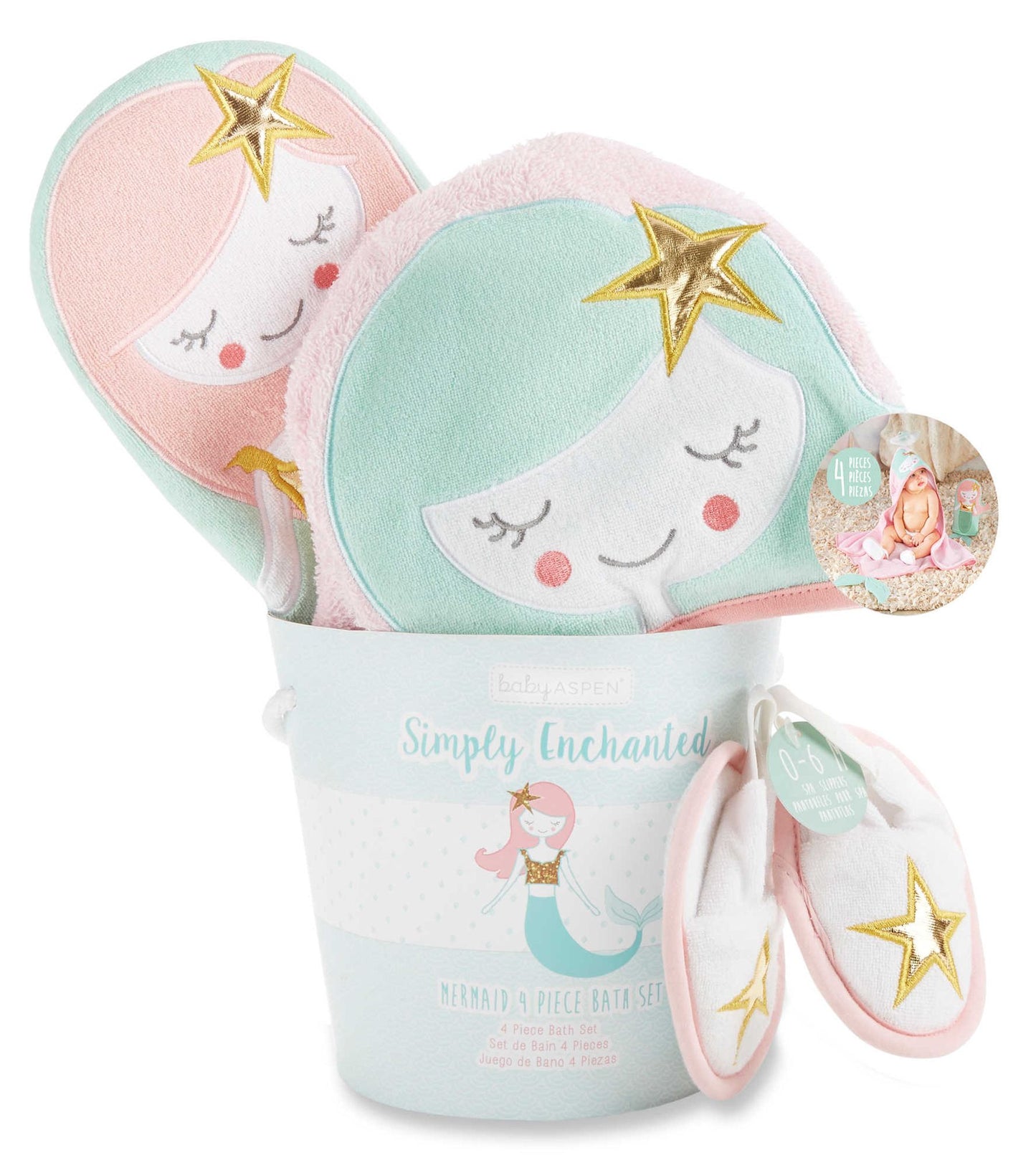 Simply Enchanted Mermaid 4-Piece Bathtime Gift Set