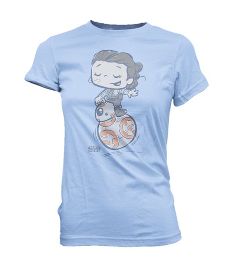 Super Cute Tees: Rey Riding BB-8 - JR - LG