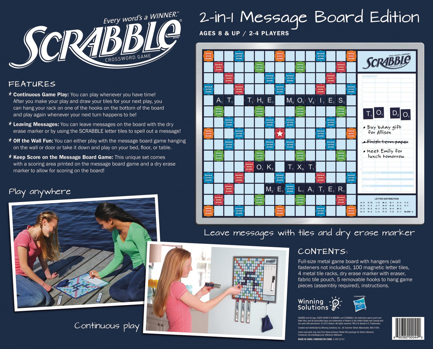 Scrabble Magentic Message Board Game