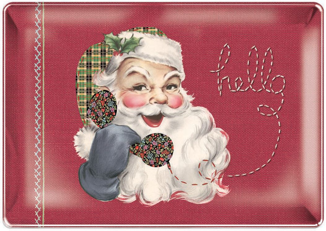 Hello Santa Small Rectangle Tray 4 x 5.75