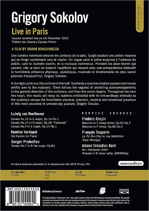 Grigory Sokolov: Live in Paris - Beethoven/Komitas/Prokofiev