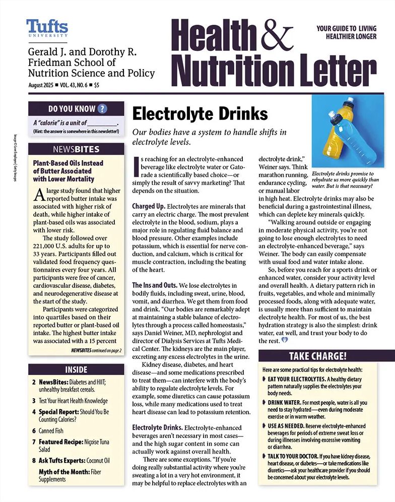 Tufts University Health and Nutrition Letter - One Year Subscription