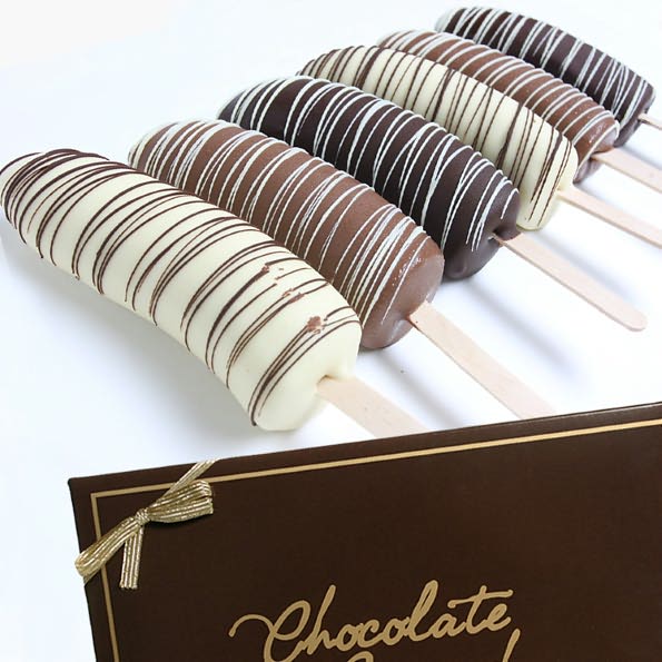 6 Belgian Chocolate Covered Bananas