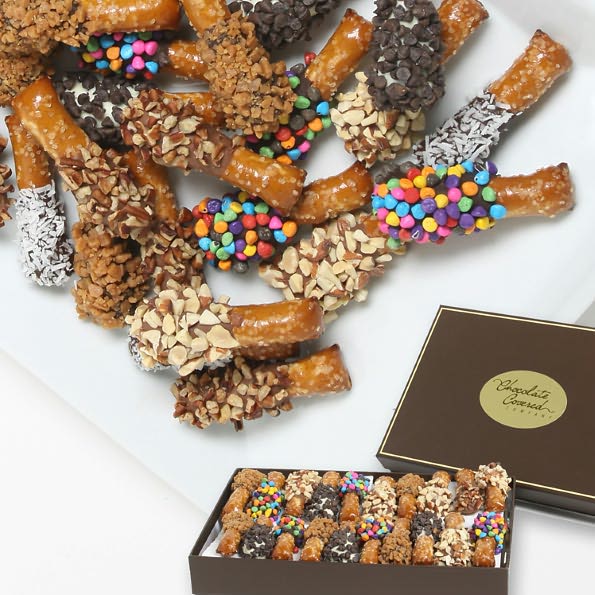 20 pc. Belgian Chocolate Covered Mini-Pretzel Sticks