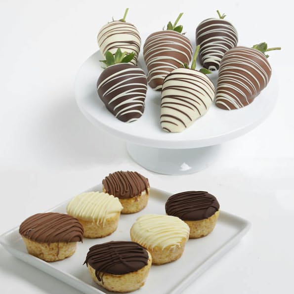 12 pc. Chocolate Covered Strawberries & Mini-Cheesecakes Assortment