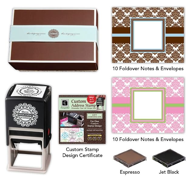 Three Designing Women Designer Desk Set ??? Damask