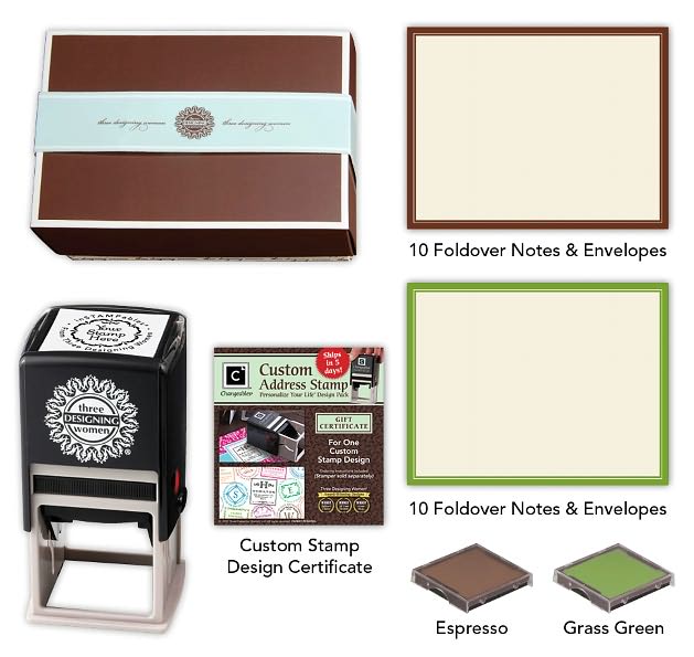 Three Designing Women Designer Desk Set ??? Ecru Espresso
