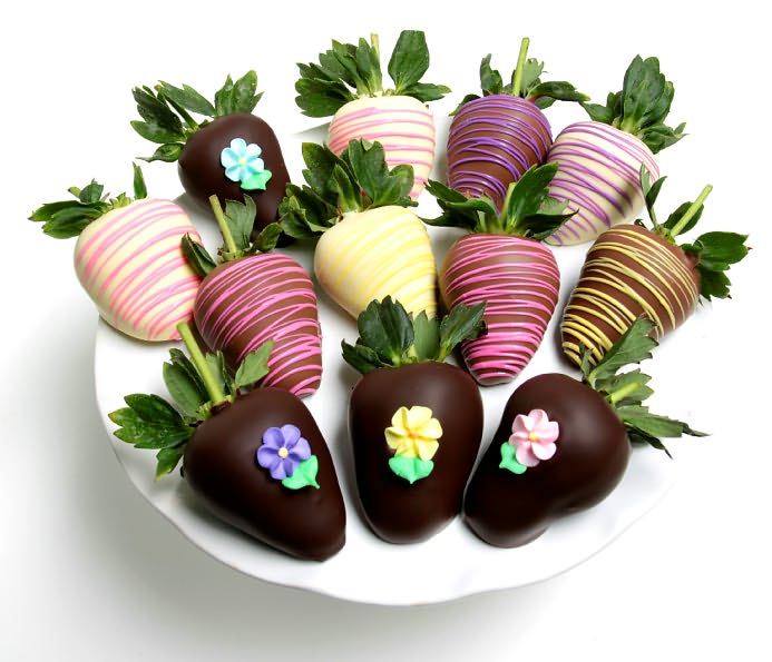12 Pastel Belgian Chocolate Covered Strawberries Assortment
