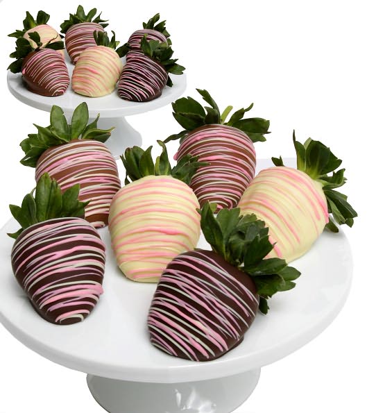 12 Pastel Belgian Chocolate Covered Strawberries