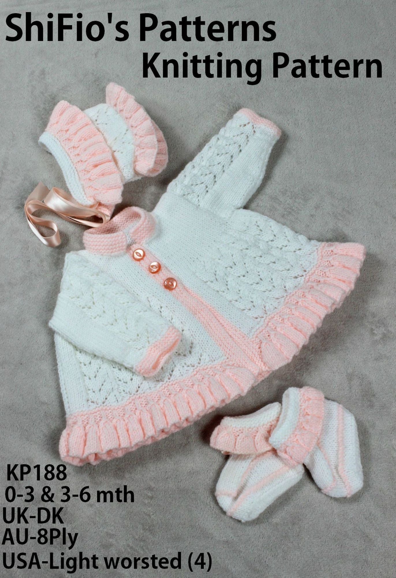 188 Ruffled Edge Matinee Knitting Pattern #188