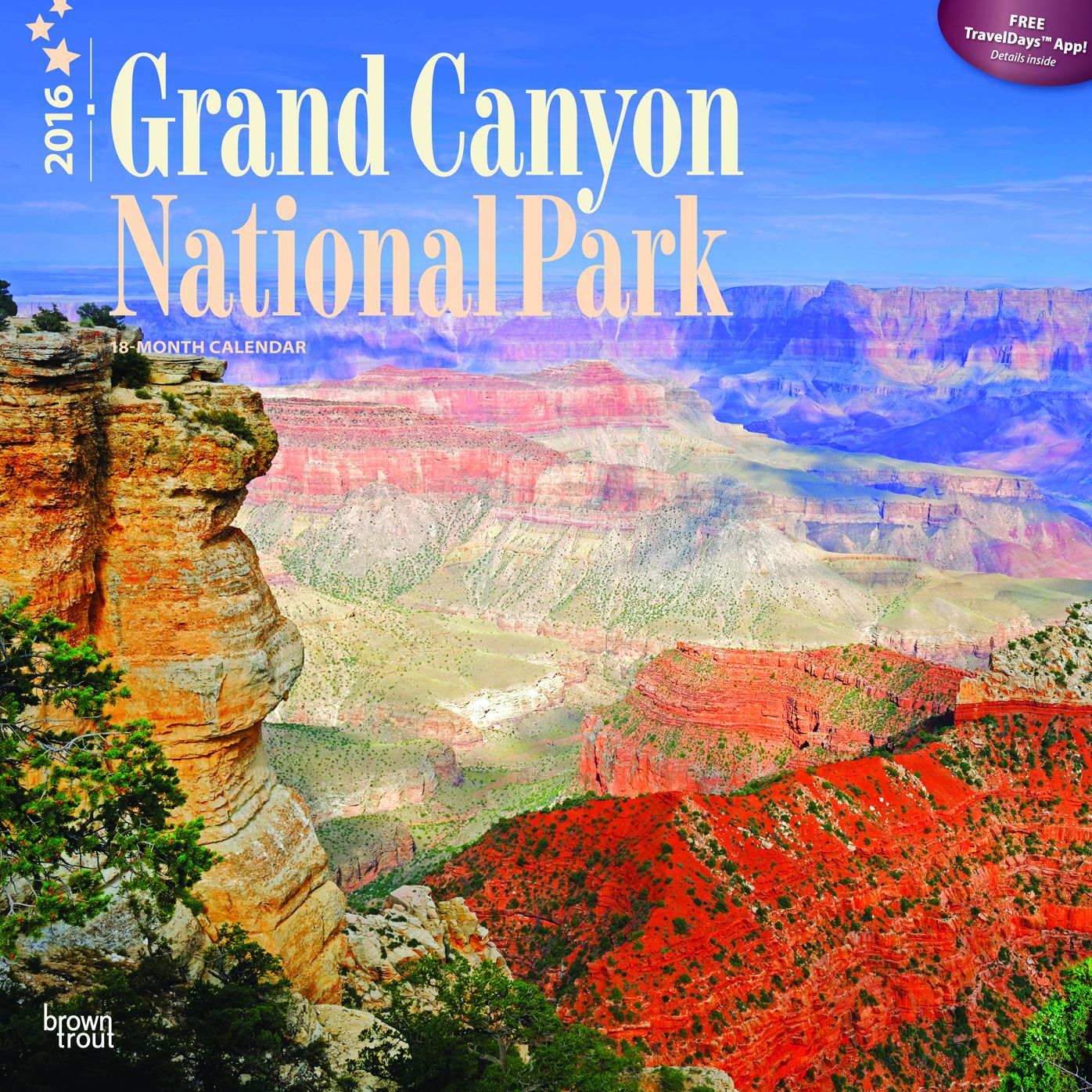 2016 Grand Canyon National Park Square 12x12 Wall Calendar
