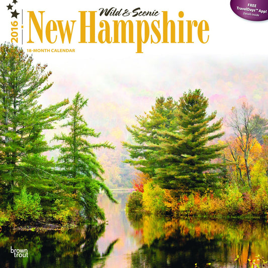 2016 New Hampshire, Wild & Scenic Square 12x12 Wall Calendar