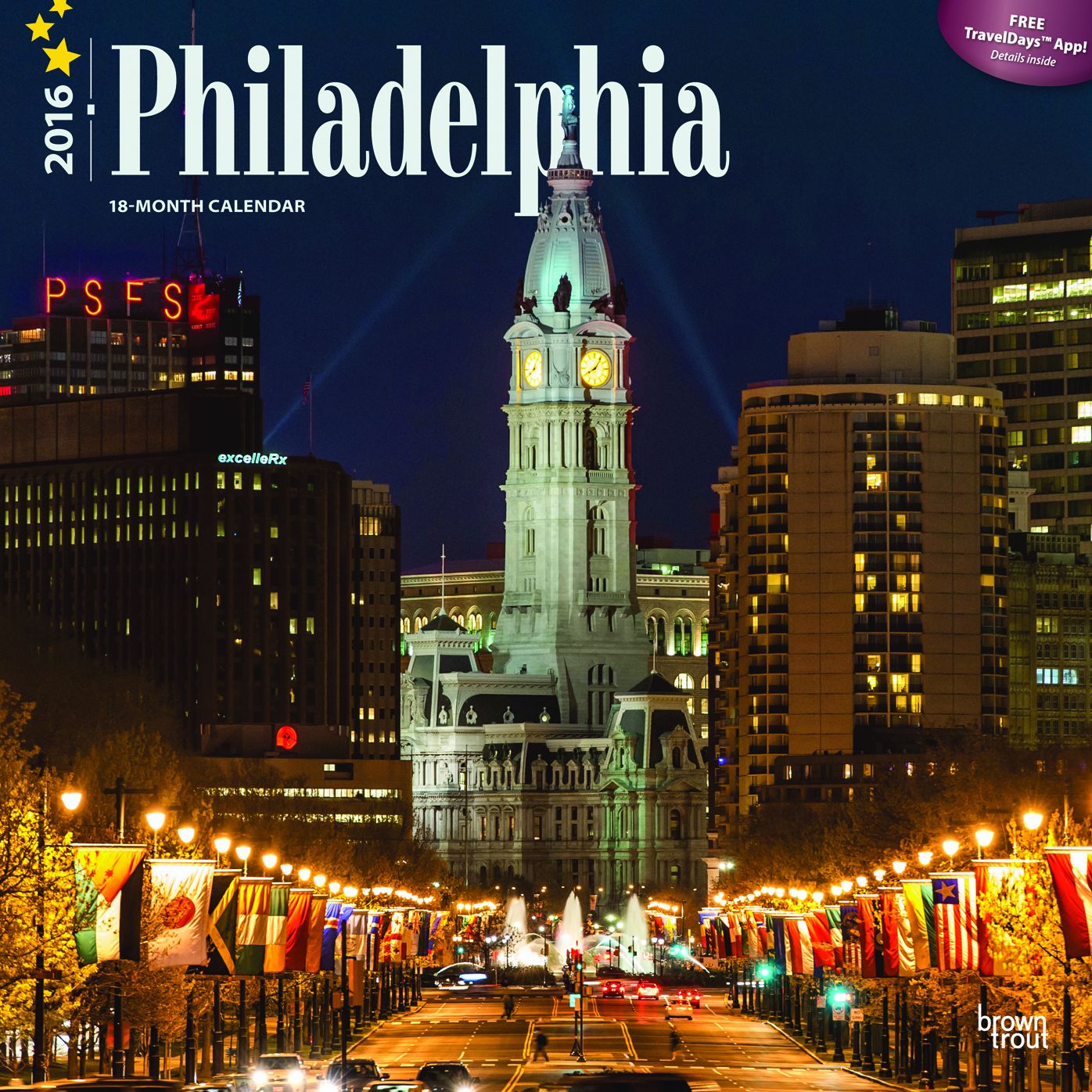 2016 Philadelphia Square 12x12 Wall Calendar