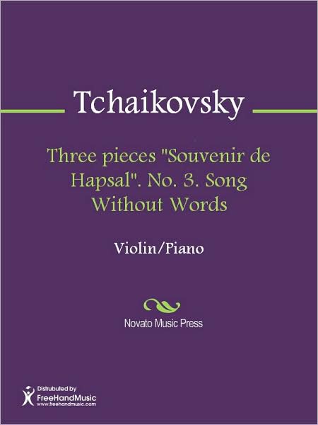Three pieces "Souvenir de Hapsal". No. 3. Song Without Words