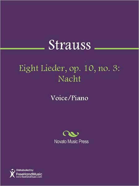 Eight Lieder, op. 10, no. 3: Nacht